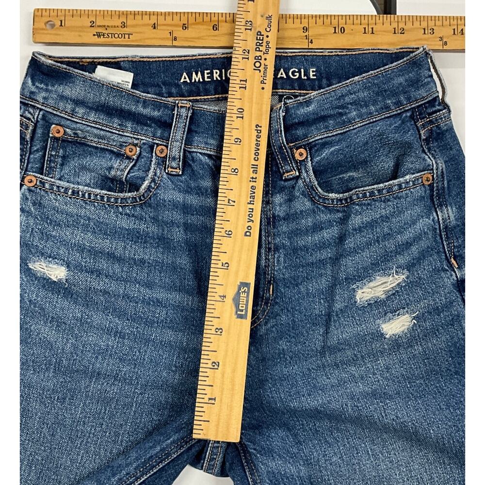 American Eagle Women's STRIGID 00R Denim Jeans Super High Rise Baggy Straight - Picture 9 of 11